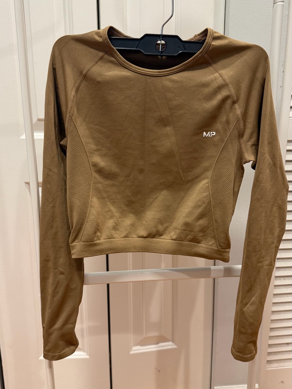 MP Women's Shape Seamless Long Sleeve Crop Top S Brown